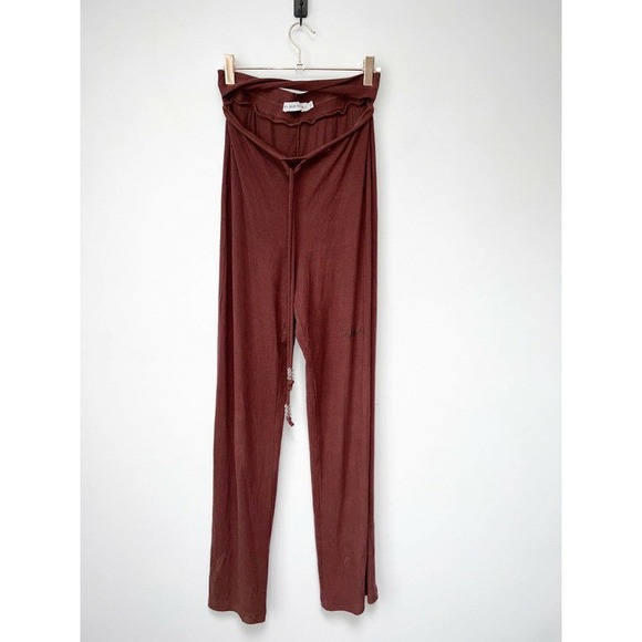 My Mum Made It Soft RibTwist Lounge Pants Brown Women Size M/L Cutout detail - Picture 4 of 9